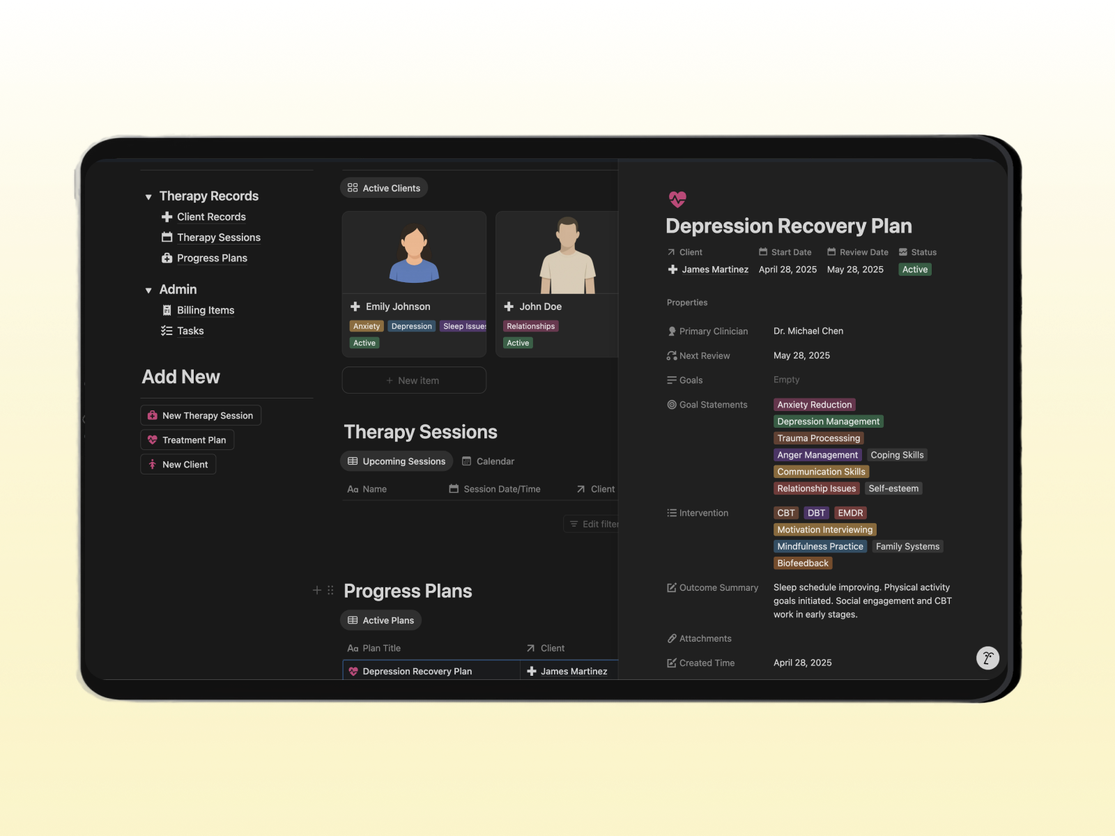 TherapyHub OS Notion Template For Therapists